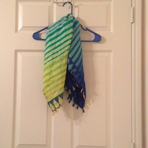 Blue and green scarf